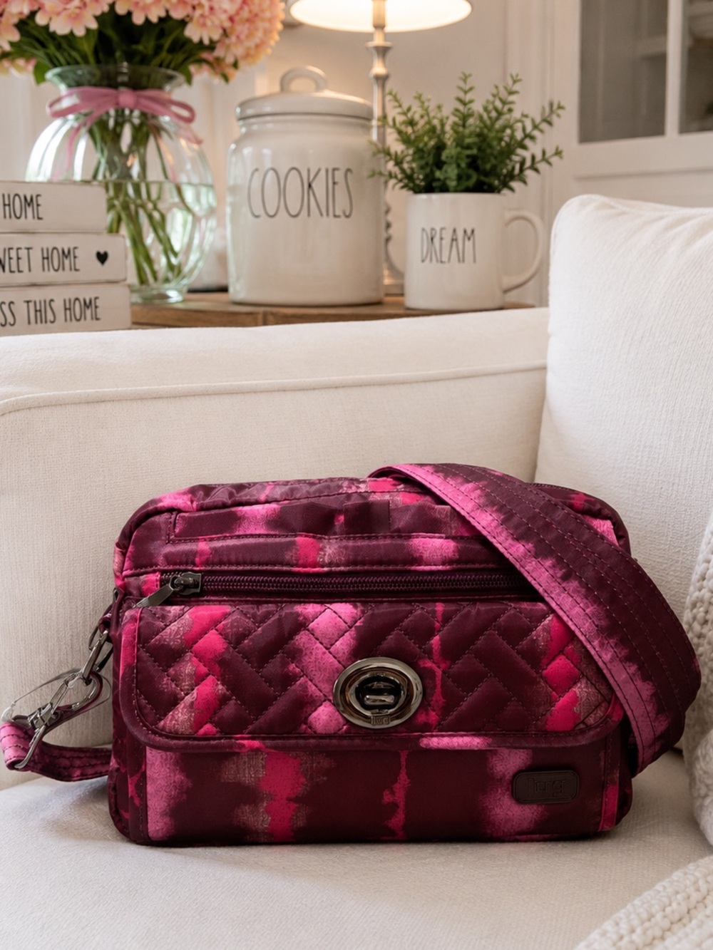 Lug Switch Convertible Crossbody bag in Shibori Wine, NWOT